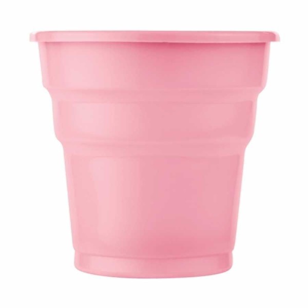 toptan-xml-dropshipping-Plastik Meşrubat Bardağı Pembe 180cc-7oz 25li