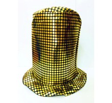 Pullu Altın Sarısı Uzun Büyücü Şapkası