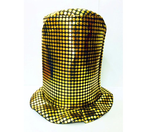 toptan-xml-dropshipping-Pullu Altın Sarısı Uzun Büyücü Şapkası