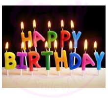 Rengarenk Happy Birthday Yazılabilen Doğum Günü Mumu