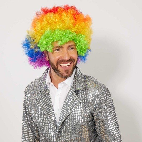 toptan-xml-dropshipping-Rengarenk Kıvırcık Afro Bonus Peruk