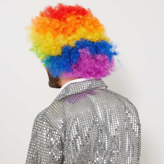 toptan-xml-dropshipping-Rengarenk Kıvırcık Afro Bonus Peruk