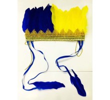 Sarı Lacivert Renk Tüylü Kızılderili Başlığı