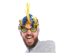 Rockn Roll Retro Gitar Şekilli Parti Gözlüğü Altın Renk