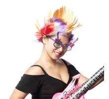 Rockn Roll Retro Gitar Şekilli Parti Gözlüğü Mor Renk