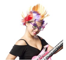 Rockn Roll Retro Gitar Şekilli Parti Gözlüğü Mor Renk