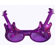 Rockn Roll Retro Gitar Şekilli Parti Gözlüğü Fuşya Renk