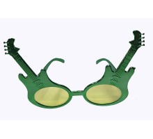 Rockn Roll Retro Gitar Şekilli Parti Gözlüğü Yeşil Renk