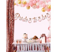 Rose Gold Renk İtalik Yazı Bekarlığa Veda Partisi Tektaşlı Bride To Be Banner Flama Süs