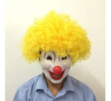 Sarı Bonus Peruk Palyaço Maske Seti