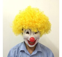 Sarı Bonus Peruk Palyaço Maske Seti