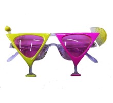 Sarı Pembe Renk Martini Parti Gözlüğü
