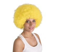 Sarı Renk Kıvırcık Afro Bonus Peruk