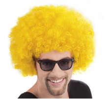 Sarı Renk Kıvırcık Afro Bonus Peruk