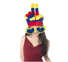 Sarı Renk Mega Boy Jumbo Kalp Şekilli Parti Gözlüğü