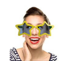 Sarı Renk Mega Boy Megastar Yıldız Şekilli Parti Gözlüğü
