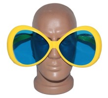 Sarı Renk Mega Boy Oval Yuvarlak Parti Gözlüğü