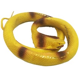 Sarı Renk Yassı Kafa Yumuşak Gerçekçi Kobra Yılan 95 cm