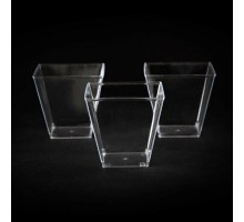 Şeffaf Kristal Mika Ekstra Sert Plastik Prizma Kübik Kase 200 cc 25 Adet