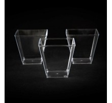 Şeffaf Kristal Mika Ekstra Sert Plastik Prizma Kübik Kase 200 cc 25 Adet