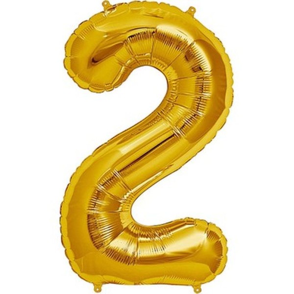 toptan-xml-dropshipping-Şekilli Supershape Gold Rakam Folyo Balon 2 Numara