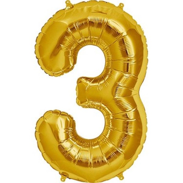 toptan-xml-dropshipping-Şekilli Supershape Gold Rakam Folyo Balon 3 Numara