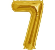 Şekilli Supershape Gold Rakam Folyo Balon 7 Numara