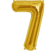 Şekilli Supershape Gold Rakam Folyo Balon 7 Numara