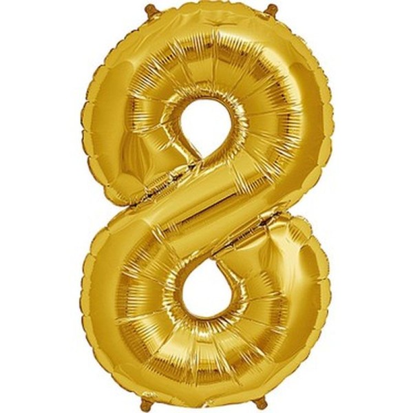 toptan-xml-dropshipping-Şekilli Supershape Gold Rakam Folyo Balon 8 Numara