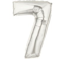 Şekilli Supershape Silver Rakam Folyo Balon 7 Numara