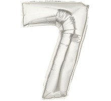 Şekilli Supershape Silver Rakam Folyo Balon 7 Numara