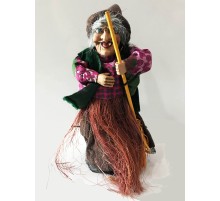 Sensörlü Sesli Işıklı Ayakta Duran Pembe Elbiseli Cadı 25 cm