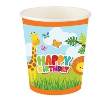 Sevimli Hayvanlar Safari Karton Bardak 8 Adet