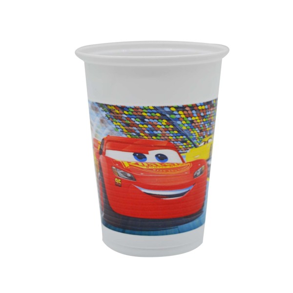 toptan-xml-dropshipping-Şİmşek McQueen Cars Baskılı Plastik Bardak 8 Adet