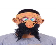 Siyah Kabasakallı Büyük Burun Pörtlek Gözlü Lateks Mağara Adamı Maskesi