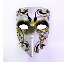 Siyah Renk İşlemeli Seramik Malzeme Tam Yüz Venedik Magnet 4x5 cm