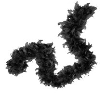 Siyah Renk Kabarık Tüylü Otriş Boa Dekorasyon Tüy 180 cm