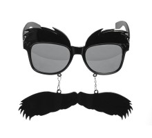 Siyah Renk Kaşlı Bıyıklı Parti Gözlüğü