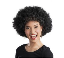 Siyah Renk Kıvırcık Afro Bonus Peruk Parti Peruğu