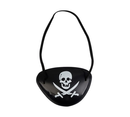 toptan-xml-dropshipping-Siyah Renk Kuru Kafa Baskılı Plastik Korsan Göz Maskesi Korsan Göz Bandı
