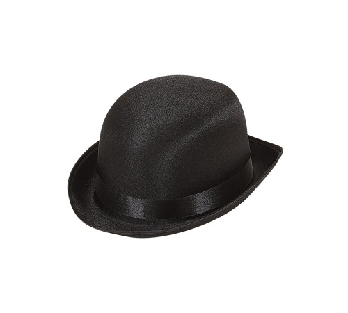 toptan-xml-dropshipping-Siyah Renk Saten Kaplama Charlie Chaplin Melon Şapka