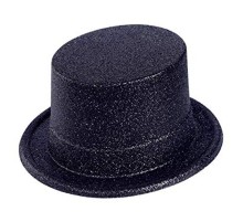 Siyah Renk Uzun Plastik Simli Parti Şapkası