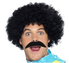 Siyah Scouser Erkek Kısa Peruk 120 Gr ve Bıyık Seti