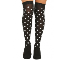 Siyah Üzeri Beyaz Puantiyeli Halloween Partisi Çorabı 1 Çift