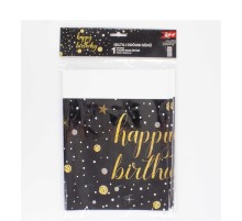 Siyah Yıldızlı Happy Birthday Masa Örtüsü 120x180 cm