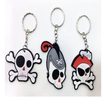 Slikon Malzemeden İmal Kuru Kafa Korsan Anahtarlık