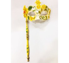 Sopalı Tutmalı Venedik Maskesi Sarı