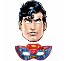Superman Temalı Karton Maske 6 lı Paket