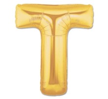T Harf Folyo Balon Altın Renk  40 inç