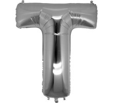 T Harf Folyo Balon Gümüş Renk  40 inç